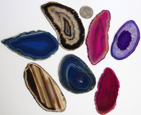 Brazilian agate slices, size 1