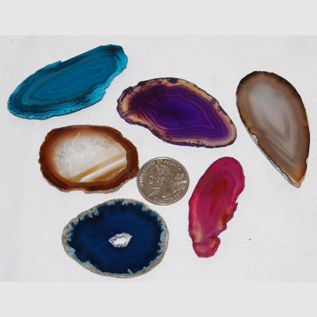 Brazilian agate slices, size 0