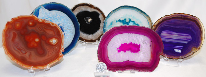 Brazilian agate slices, size 6