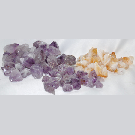 Image of  amethyst and citrine points