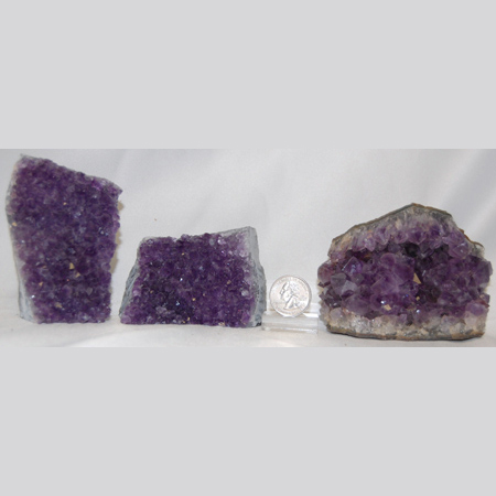 Image of amethyst clusters with cut base, second quality