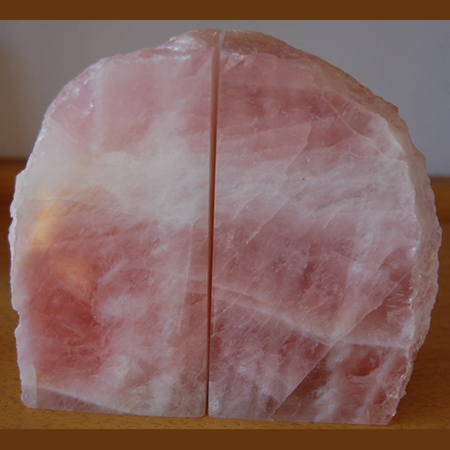 Image of rose quartz bookends