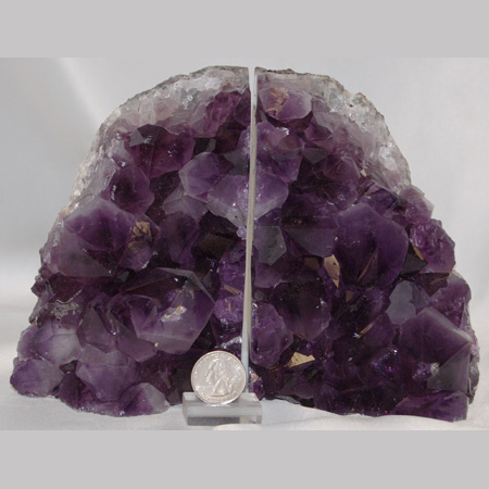 Amethyst cluster bookends