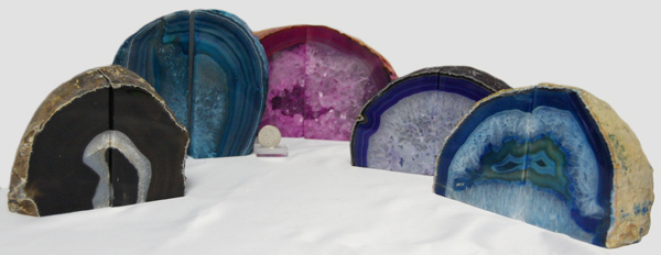 Brazilian agate bookends A/B quality mixed colors