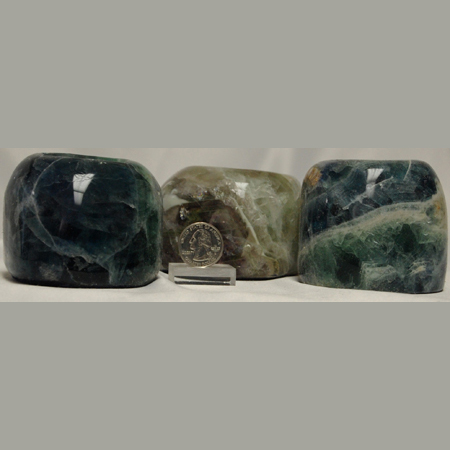 Image of polished fluorite candleholders