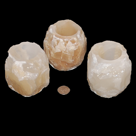 Image of mexican onyx candleholder, rough cut