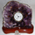 Image of clock made of amethyst cluster