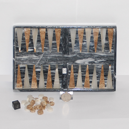 Mexican onyx backgammon set, small