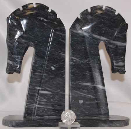 Mexican onyx bookend, horsehead 8 inch