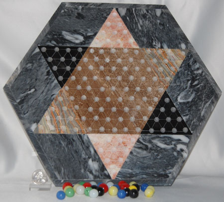 Mexican onyx chinese checkers, large