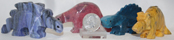 Image of mexican onyx dinosaur family set of 4 pcs, dyed colors