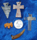 Image of mexican onyx pendants, crosses, small animals, tusk 