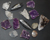 Image of quartz clusters, orthoceras, ammonite fossils, pyrite cluster, and amethyst cluster magnets