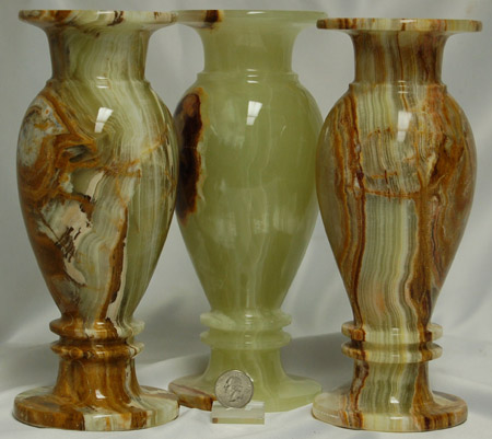 Pakistani Vase 4x10 inch green banded