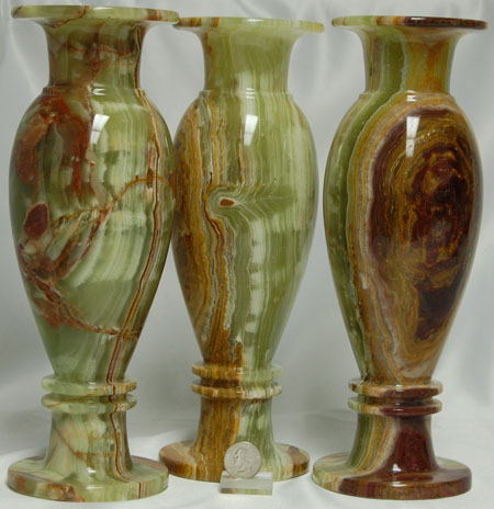 Pakistani Vase 4x12 inch green banded