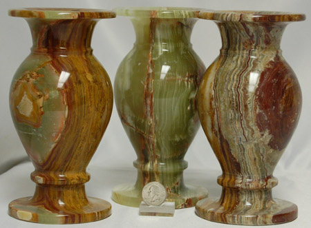 Pakistani Vase 4x8 inch green banded