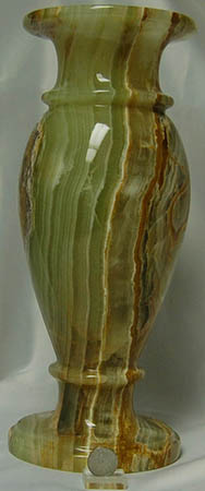 Pakistani Vase 6x15  inch green banded