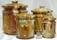 Pakistani onyx cannister jar set, 4 piece