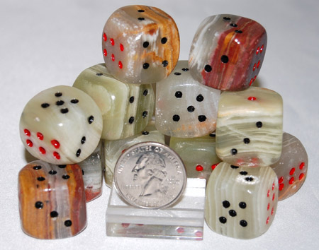 Image of Pakistani onyx dice, 3/4  inch