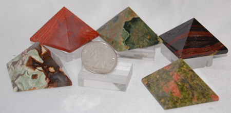 Image of assorted 1 inch pyramids