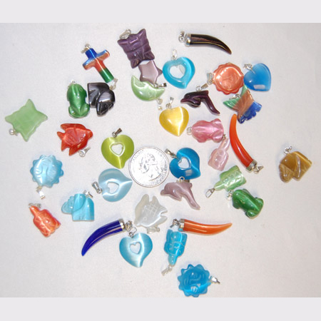 Image of fiber optic pendants assorted shapes