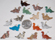 Image of gemstone pendants shaped as brontosaurus