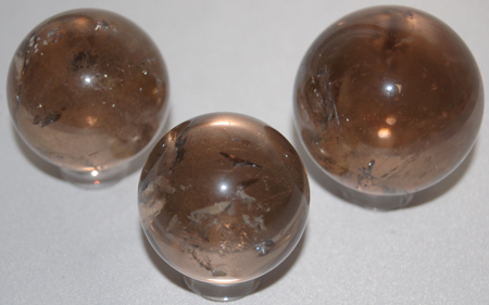 Image of smoky quartz spheres
