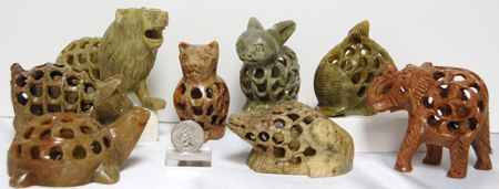 Image of soapstone undercut animals, 3 inch