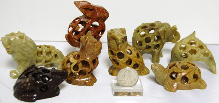 Image of soapstone undercut animals, 2 inch