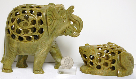 Image of soapstone undercut animals, 4 inch