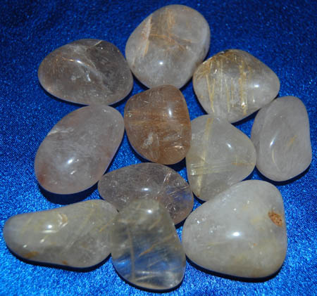 Image of tumbled rutilated quartz