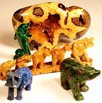 Image of gemstone carvings