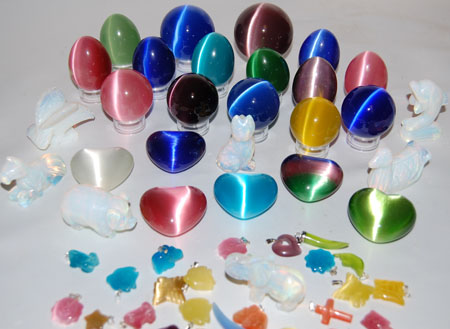 Image of fiber optic and opalite items