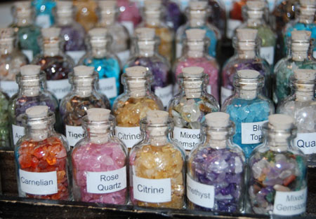 Image of gem bottles in The Rock Warehouse